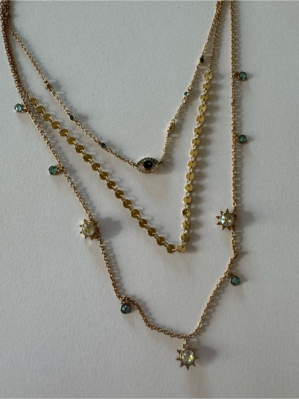 Swarovski Gold-Tone Layered Charm Necklace - Picture 4 of 5